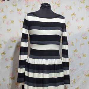 Vince Camuto Black White and Charcoal Grey Sweater Dress!